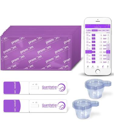 Premom Quantitative Ovulation Test Dip Card with Digital Ovulation Reader App | Numerical LH Tests - 10 Free Urine Cups Included - Buy Online on GoSupps.com