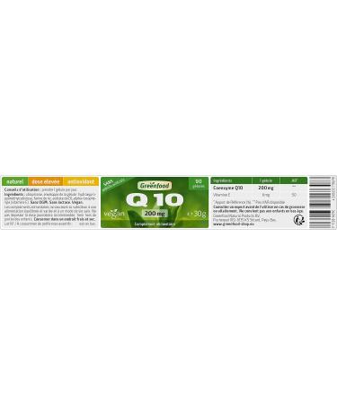 Greenfood Coenzyme Q10 200 mg extra high dose 90 capsules vegan - produced by natural fermentation. No artificial additives no genetic engineering. - Buy Online on GoSupps.com