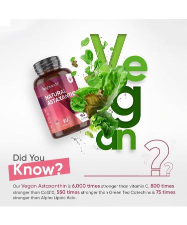Astaxanthin 8mg (180 Vegan Capsules) High Strength Antioxidant Supplement - Buy Online on GoSupps.com