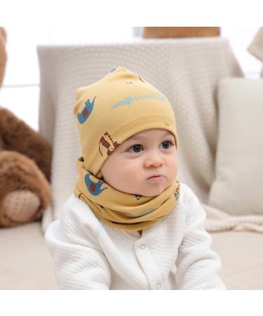 Baby Children's Cotton Hat Scarf Set - Beanie Hats + Tube Scarf Set of 2 - Color#3 - M Size (7 Months-2 Years) - Winter Neck Warmer Set - Buy Online on GoSupps.com