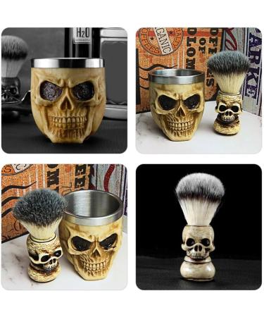 Exceart Vintage Skull Razor Brush Kit | Wooden Handle Shaving Brushes for Men | International Shipping Available - Buy Online on GoSupps.com
