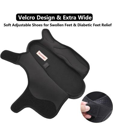 Extra Wide Open Toe Diabetic Sandals for Elderly Women - Black, Size 10 - Buy Online on GoSupps.com
