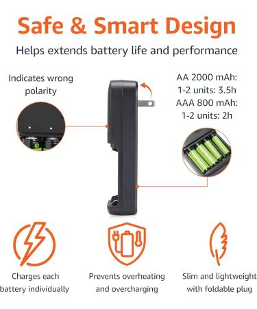Amazon Basics NiMh Rechargeable Batteries & Charger Set - 4 AA & 4 AAA 8 Count | International Shipping Available - Buy Online on GoSupps.com