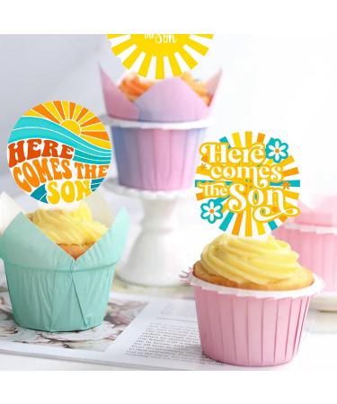 Here Comes the Sun Cupcake Toppers 48Pcs Sunshine Party Cupcake Picks Sun Themed Birthday Party Decorations Here Comes the Son Cake Picks for Sunshine first Baby Shower Supplies - Buy Online on GoSupps.com