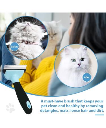Maikehigh Pet Deshedding Grooming Tool | Fur Shedding Rake for Dogs & Cats | Blue - Buy Online on GoSupps.com