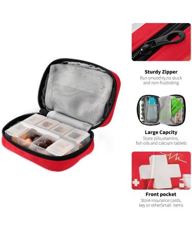 Naanle Red Cross Pill Box - Portable 7 Day Travel Organizer Bag for Vitamins & Supplements - Compact Multi-Colored Design - Buy Online on GoSupps.com