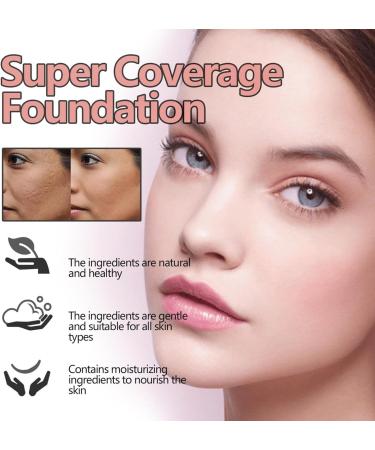Super Coverage Foundation with Buffing Brush Hydrating Liquid Foundation Full Coverage Foundation Makeup With Skin Buffing Brush Natural Foundation Makeup - Buy Online on GoSupps.com