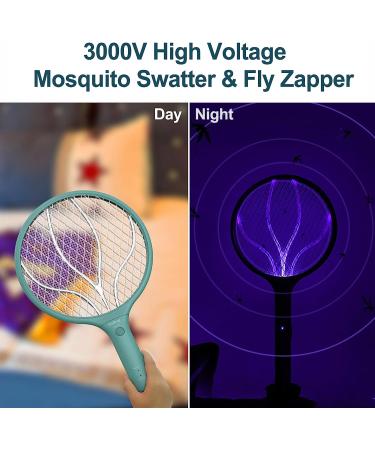 Endbug Electric Fly Swatter Rechargeable, 2 in 1 Bug Zapper Racket Rechargeable with Stand, Mosquito Fly Zapper USB Charging for Indoor Bedroom, Kitchen, Patio rechargeable + UV - Buy Online on GoSupps.com