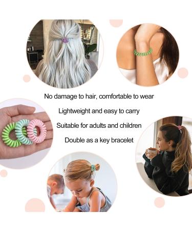 JessLab Spiral Hair Ties 20 Pcs - No Crease Traceless Phone Cord Hair Ties - Colorful Ponytail Holders for Girls & Women - Buy Online on GoSupps.com