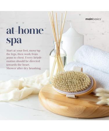 MainBasics Dry Body Brush - Exfoliating Body Scrubber with Natural Bristles for Smooth Skin, Improved Blood Circulation, Cellulite Treatment, and Lymphatic Drainage - Buy Online on GoSupps.com