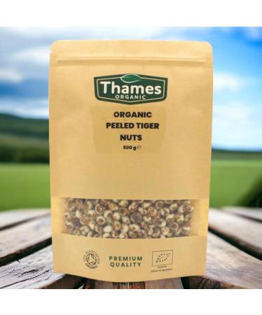 Organic Peeled Tiger Nuts - Whole Raw Vegan No Additives No Preservatives - High in Fiber Protein and Essential Fats - Perfect for Snacking Baking and Cooking - Thames Organic 500g Sweet 500g - Buy Online on GoSupps.com