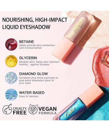 Oulac Liquid Glitter Eyeshadow - Metallic Baby Pink Shimmer Eyeliner, Vegan & Cruelty-Free - Pink Volt (15) - Buy Online on GoSupps.com