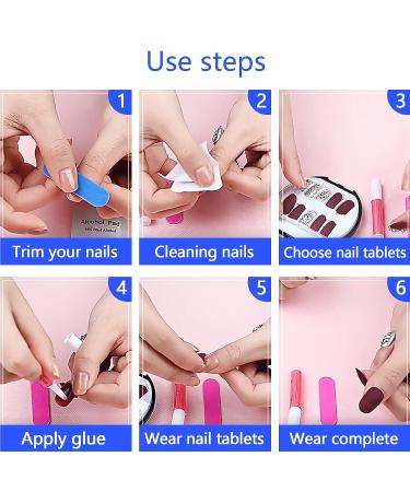 LoveOurHome 480pc Medium Square Press on Nails - Full Cover Glossy Colored Fake Nails for Women and Girls | Acrylic Tips in 10 Sizes for Manicure Design - Buy Online on GoSupps.com