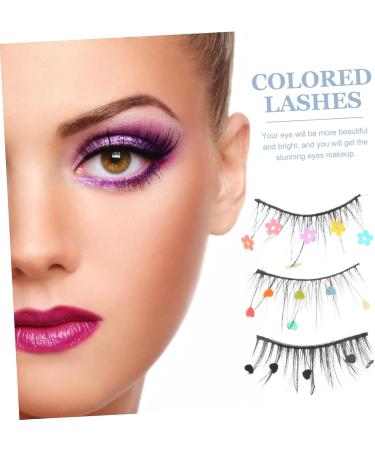 minkissy 9 Pairs Sequin False Eyelashes Colored Lashes Color Lashes Pride Makeup Lashes with Color Colored Eyelashes False Lashes Female Eyelashes Lashs Cosplay Cosmetic Miss Imitation - Buy Online on GoSupps.com