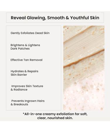 Korean Rice Exfoliating Face Scrub | Brightening De-Tan & Pigmentation Care | With Kojic Acid Alpha Arbutin & Hyaluronic Acid | Gentle Scrub for Glass Skin Hydration & Smooth Glow | 100g - Buy Online on GoSupps.com