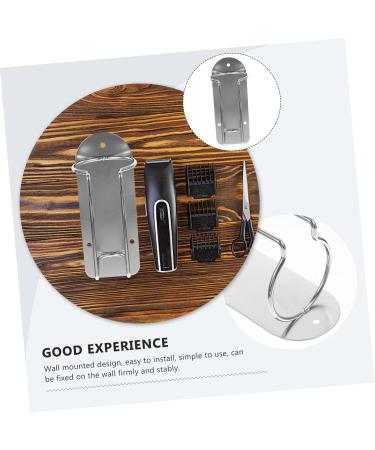 Housoutil Clipper Stand Clipper Wall Stand Hairstylist Tools Rack Holder Wall Storage Holder Beard Rack Trimmer Wall-Mounted Clippers Stainless Steel - Buy Online on GoSupps.com