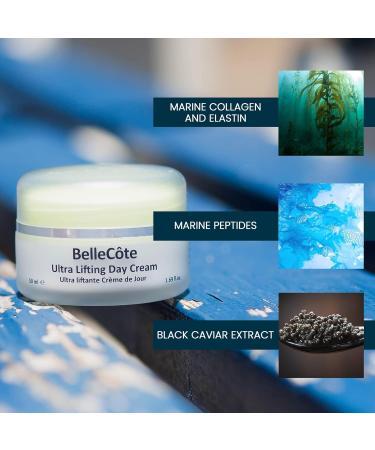 BelleC te Paris Caviar Ultra Lifting Day Cream - Anti Aging with Hyaluronic Acid Peptides & Avocado Oil | Boosts Collagen Synthesis & Reduces Lines and Wrinkles | For Dehydrated Face Skin 1.6 fl oz - Buy Online on GoSupps.com
