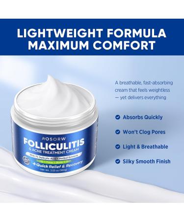 Folliculitis & Acne Treatment Cream Salicylic Acid & Herbal Extracts for Scalp Face Body & Back Soothes Irritated Skin Redness & Itch Relief 100g (Pack of 1) 3.4 Fl Oz (Pack of 1) - Buy Online on GoSupps.com