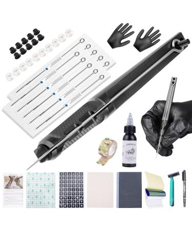 ANDNICE Hand Stick and Poke Kit Stick n Poke Kit Complete DIY Kit for Art Supplies black kit