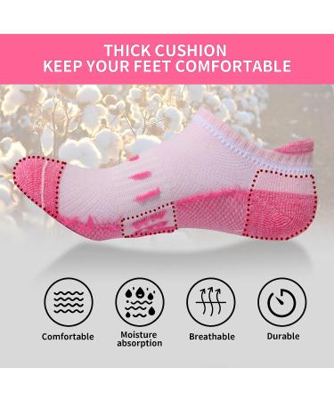 YOJOOM Women's Ankle Socks - 6 Pack No Show Athletic Running Socks for Hiking & Sports - Cushioned Low Cut Socks - Size 6-8, Mixed 6 Colors - Buy Online on GoSupps.com