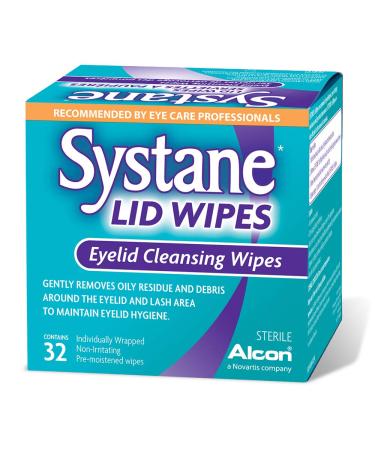 Systane Lid Wipes - Eyelid Cleansing Wipes - Sterile, Count of 32 32 Count (Pack of 1)