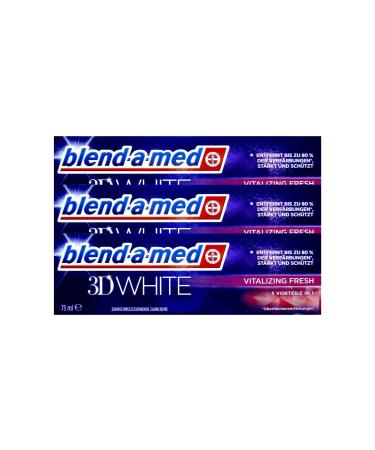 3x Blend-a-med 3D White Vitalizing Fresh 75ml 3in1 gentle on tooth enamel - Buy Online on GoSupps.com
