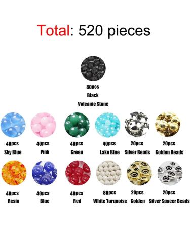 Pava 520pcs 7 Chakra Natural Stone Beads 8mm DIY Jewelry Making Kit - Buy Online on GoSupps.com