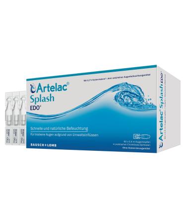 Artelac Splash EDO eye drops: eye moisture with hyaluronic acid for dry eyes wetting and subsequent contact lenses 60 x 0.5 ml 0.5 ml (60s pack)