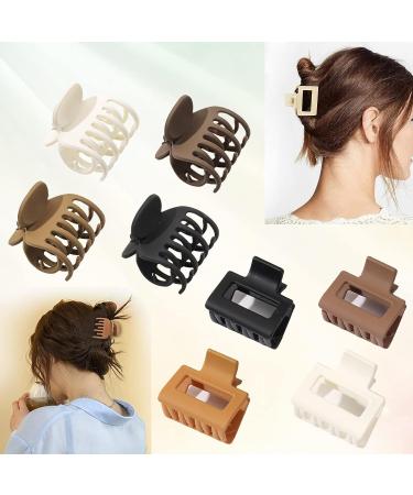 Small Matte 7 Color Hair Clips for Women Girls Kids - 1.6 Inch Mini Claw Clips for Thin Thick Hair - Non-slip Cute Double Rows Design - Square Jaw Clips with Gift Box - Buy Online on GoSupps.com