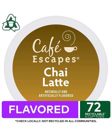 Caf Escapes Chai Latte K-Cup Pods - 12 Count x 6 Pack | Authentic Chai Latte Pods for Keurig Brewers - Buy Online on GoSupps.com