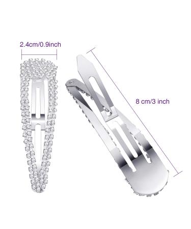 6 Pieces Rhinestone Hair Clips - Snap Barrettes for Women & Girls - Wedding Hair Accessories in Black, Silver, Gold - Buy Online on GoSupps.com