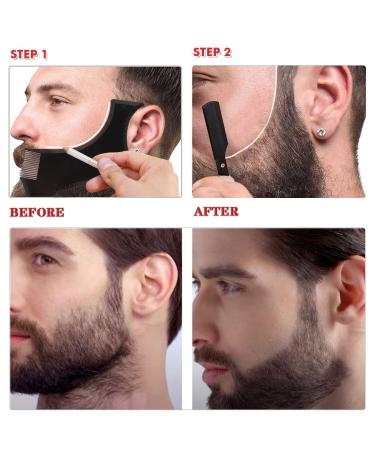 Beard Shaper Kit with Straight Edge Razor, Stainless Steel Scissors, Comb, Template Guide - 10 Double Edge Blades and Barber Pencil Included - Buy Online on GoSupps.com