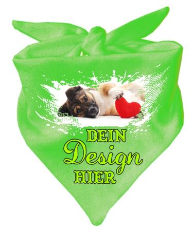 Dog triangular scarf personalized with your desired motif (color: lime) (size 1 (55 cm)) 55 x 18 lime