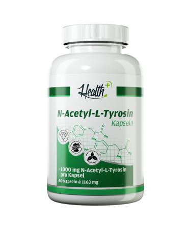 Health+ N-Acetyl-L-Tyrosine-60 capsules each 1000 mg pure tyrosine high-dose essential building material for thyroid hormones without additives 69.78 g