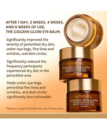 Sahajan Golden Glow Eye Balm | Anti-Aging Cream for Dark Circles Eye Bags & Wrinkles | Ghee Gotu Kola & Rose Oil | .5oz - Buy Online on GoSupps.com