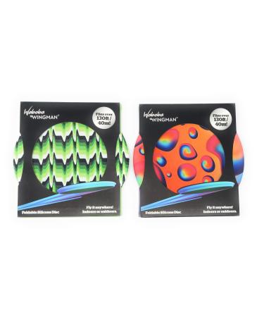 Wabob Wingman Foldable Silicone Throwing Disc - 2 Pack (Assorted Colors)
