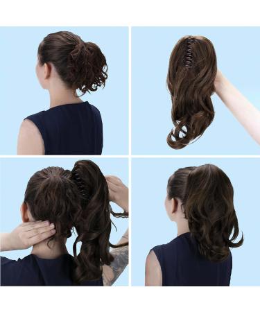 CAISHA 2 IN 1 Ponytail 12" Or 14" Hairpiece Clip On Extension Voluminous Wavy Burgundy Red H17-2 burgundy red #burg H17-2 - Buy Online on GoSupps.com