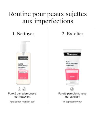 Neutrogena Gel Exfoliant Puret Pamplemousse (tube de 150 ml) Nettoyant visage la vitamine C et acide salicylique (0 5%) 96% ont constat que leur peau tait plus lisse apr s 1 utilisation* el Exfoliant Puret Pamplemousse Nettoyant visage la vitamine C et ac - Buy Online on GoSupps.com