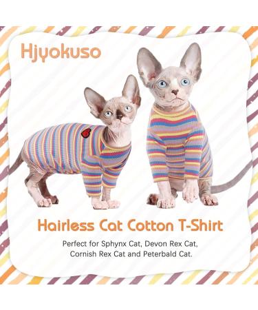 Hairless Cat Summer T-Shirt - Soft Breathable Cotton Clothing for Sphynx & Rex Breeds | Skin-Friendly Pet Pajama Jumpsuit (4.4-5.5lbs) - Violet - Buy Online on GoSupps.com