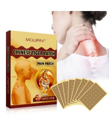 MQUPIN Pain Relief Patches 20 PCS Chinese Tiger Patch Herbal Patches for Knee Back Joint Muscle Neck Pain