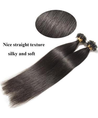 16" Pre Bonded Human Hair Extensions 0.5g*200 Strands #1B Natural Black (100g) - Buy Online on GoSupps.com