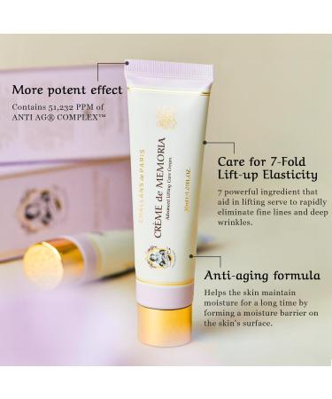 PARIS Creme de Memoria Korean Face Moisturizer - Hydrating Wrinkle Care Cream for All Skin Types | 1.01 fl. Oz (30ml) - Shop Internationally - Buy Online on GoSupps.com