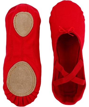 Buy Flexdans Ballet Shoes for Girls & Women - Red Split Leather Sole Slippers (EU 34) - Perfect for Children & Adults - International Shipping Available - Buy Online on GoSupps.com