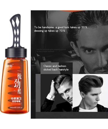 Richolyn Hair Styling Gel Oil Based Hair Styling Comb Hair Styling Cream for Men -Sculpting Paste Structured Look 2-in-1 Hair Wax Gel with Comb - Buy Online on GoSupps.com