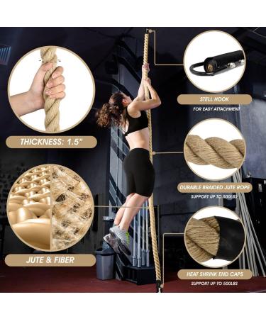 Yes4All Gym Climbing Rope for Fitness & Strength Training  Climbing Exercises & Home Workouts B.Climbing Rope 15ft - Buy Online on GoSupps.com