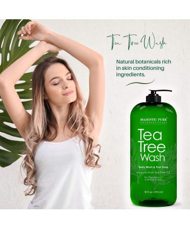 MAJESTIC PURE Tea Tree Body Wash and Tea Tree Face Cream Bundle - Buy Online on GoSupps.com
