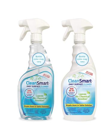 CleanSmart Daily Surface Cleaner and Pet-safe Disinfectant, Kills 99.9% of Viruses & Bacteria, 23 ounce Spray (pack of 2) 23 Fl Oz (Pack of 2)