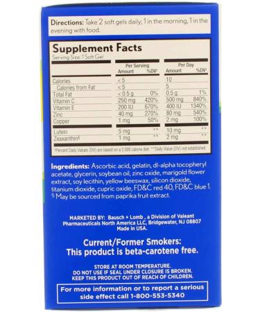 Bausch + Lomb PreserVision AREDS 2 Formula Eye Vitamin & Mineral Supplement - 120 Softgels | 120 Count - Buy Online on GoSupps.com