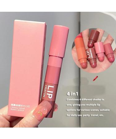  Fyearfly 4-in-1 matte lipstick multi-colored multi-glove makeup lip product non-sticky long-lasting perfect for everyday wear travel and parties for women and girls. - Buy Online on GoSupps.com