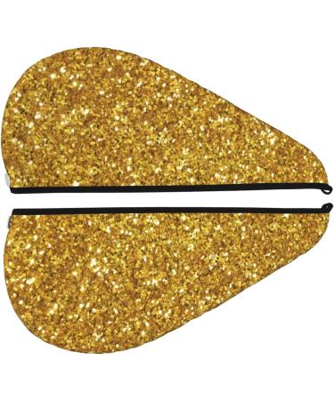 Gold Glitter Microfiber Hair Towel Wrap - Soft Super Absorbent Coral Velvet Quick Dry Cap for Long Curly & Thick Hair - Buy Online on GoSupps.com